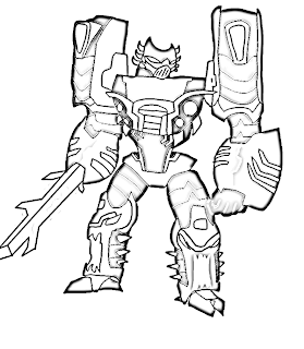 Mewarnai Gambar Tobot X - Gambar Putih